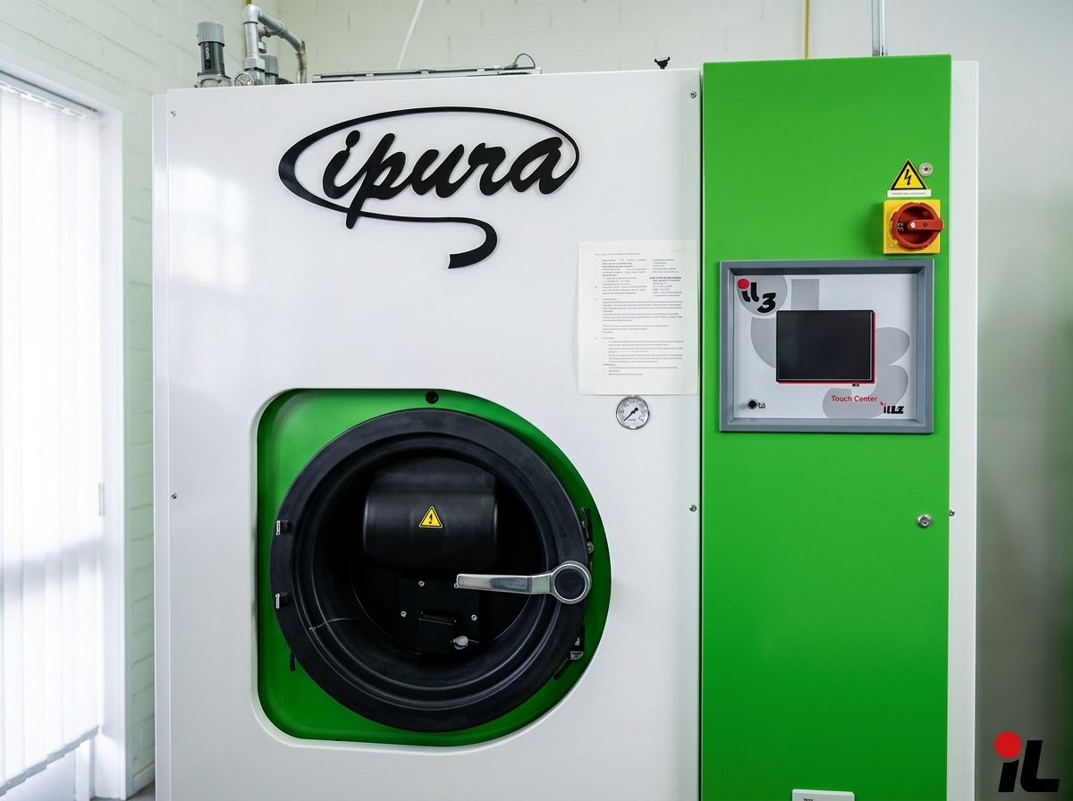 Our eco-friendly Ipura spray-method dry cleaning machine